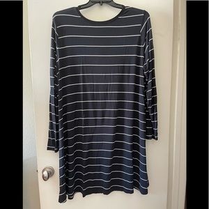 Ava Viv Dress Black with White stripes